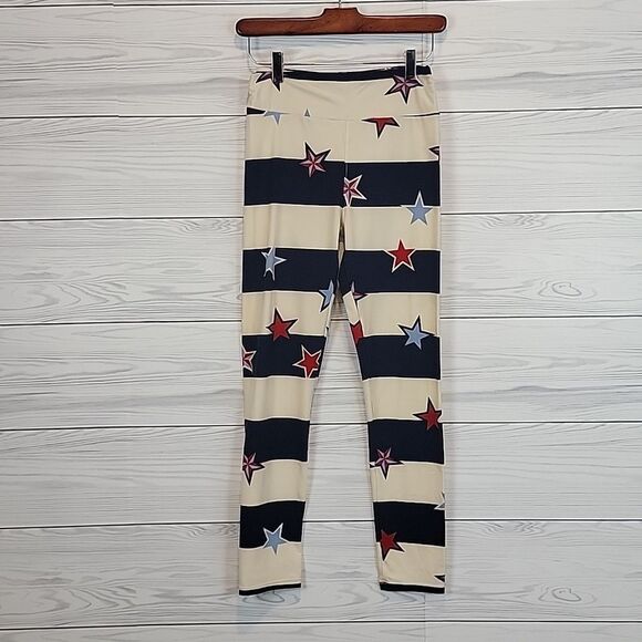 LulaRoe Americana striped leggings with stars Women's Size S - Picture 3 of 10